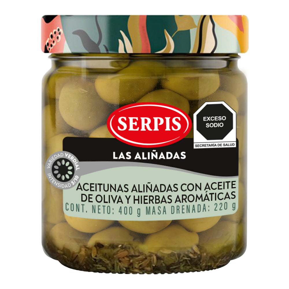 Serpis – Verde aceitunas rellenas de anchoa. 12.34 oz