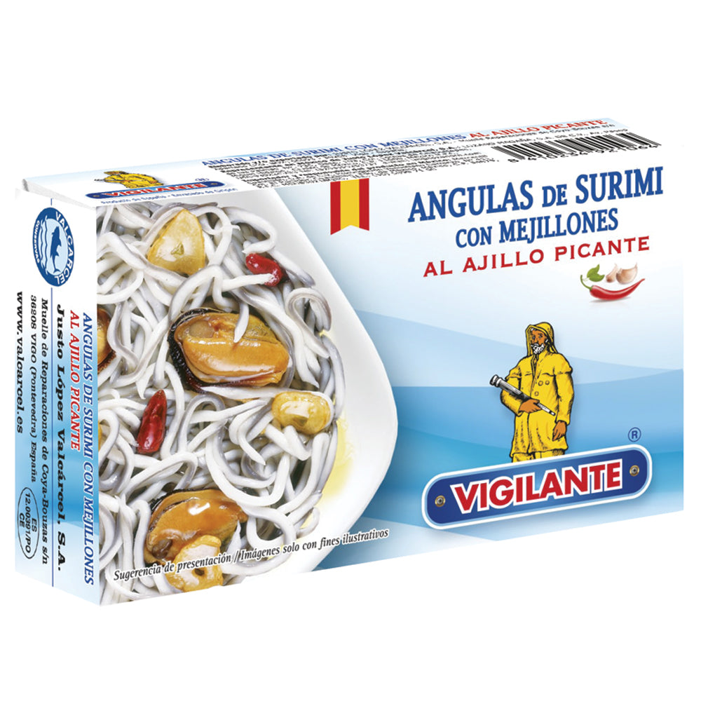 Aungulas Angulas de Surimi con Mejillones al Ajillo 115 g – Reserva Gourmet