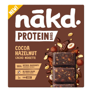 Barras con proteina 100% naturales sabor cacao 3/45g