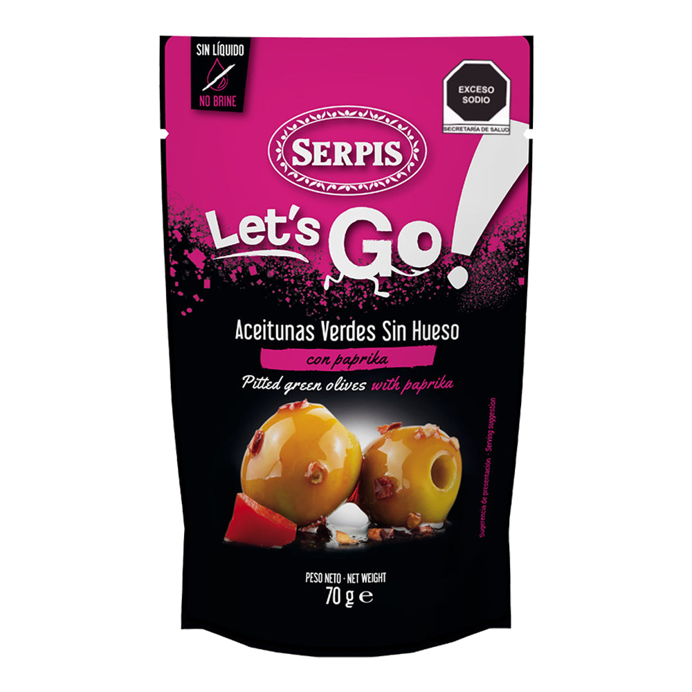 Caja con 8 Paquetes de Aceitunas Condimentadas sin Liquido Let´s Go