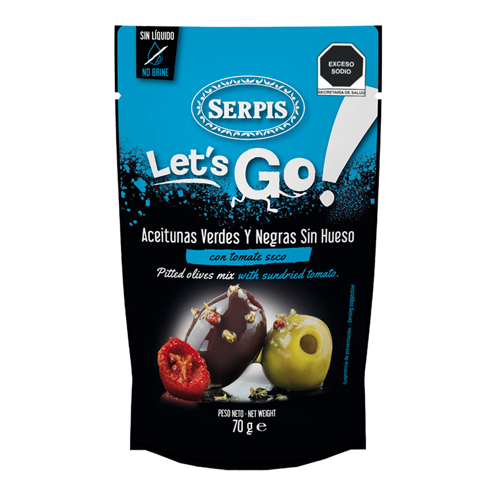 Caja con 8 Paquetes de Aceitunas Condimentadas sin Liquido Let´s Go